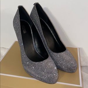 NEW Michael Kors Ethel Pumps Glitter Chain Mesh 8M